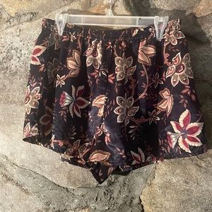 Victoria’s Secret Gold Label Size Small Navy floral Satin Shorts